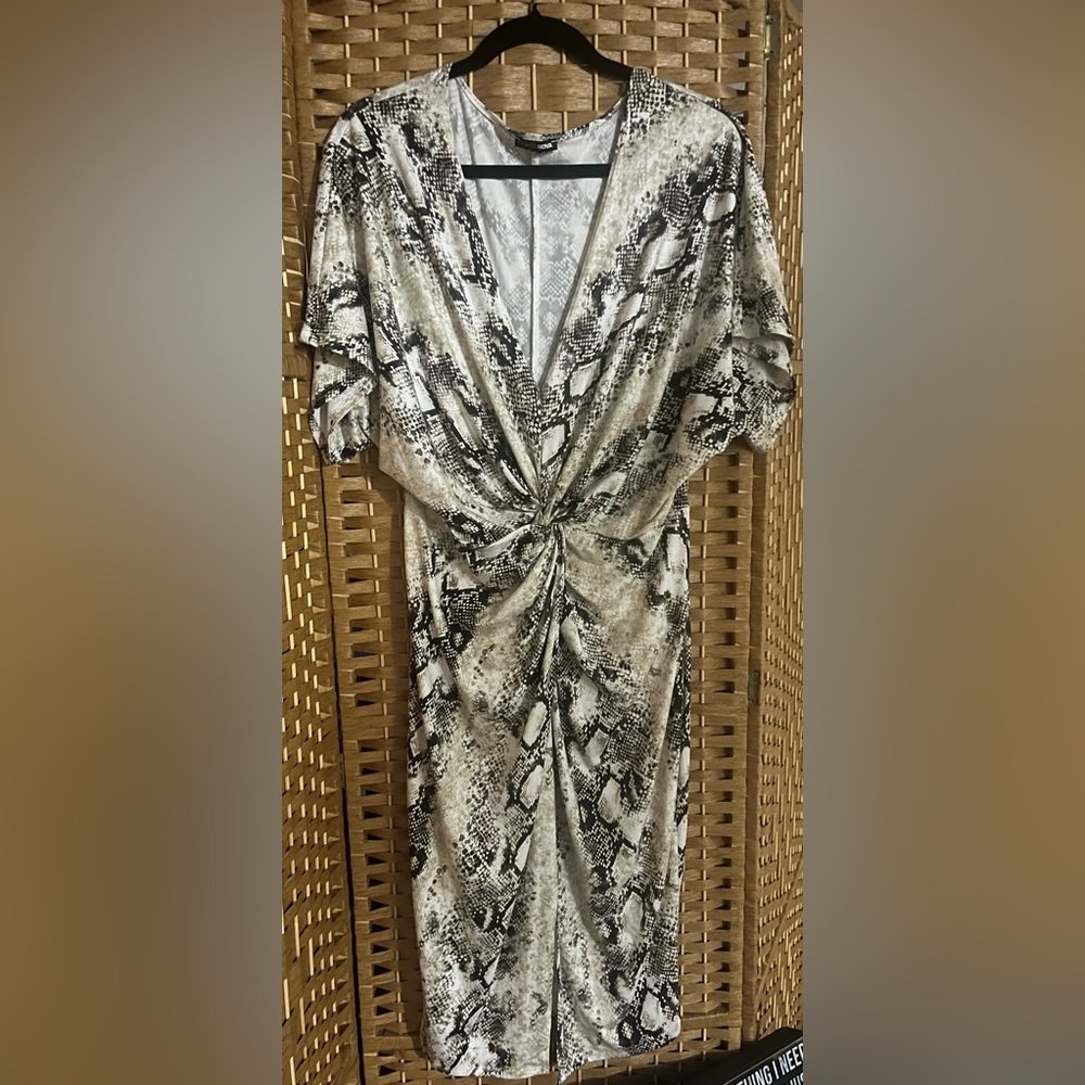 Fashion Nova Black and Gray Snakeskin Dress